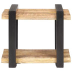 vidaXL Comodino Legno massello di mango grezzo, ferro Marrone
