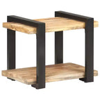 vidaXL Comodino Legno massello di mango grezzo, ferro Marrone