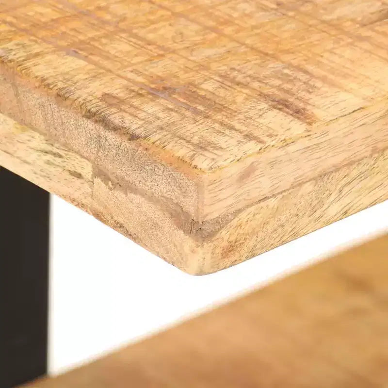 vidaXL Comodino Legno massello di mango grezzo, ferro Marrone
