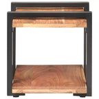 vidaXL Comodino Legno massello di mango grezzo, ferro Marrone