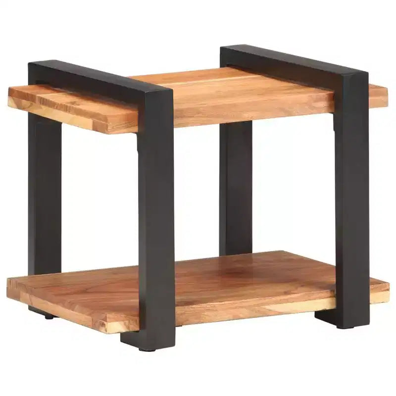 vidaXL Comodino Legno massello di mango grezzo, ferro Marrone
