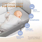 Karl Home Culla per neonati 7 in 1, co-sleeping, centro nido tutto in uno, colore grigio, con fasciatoio