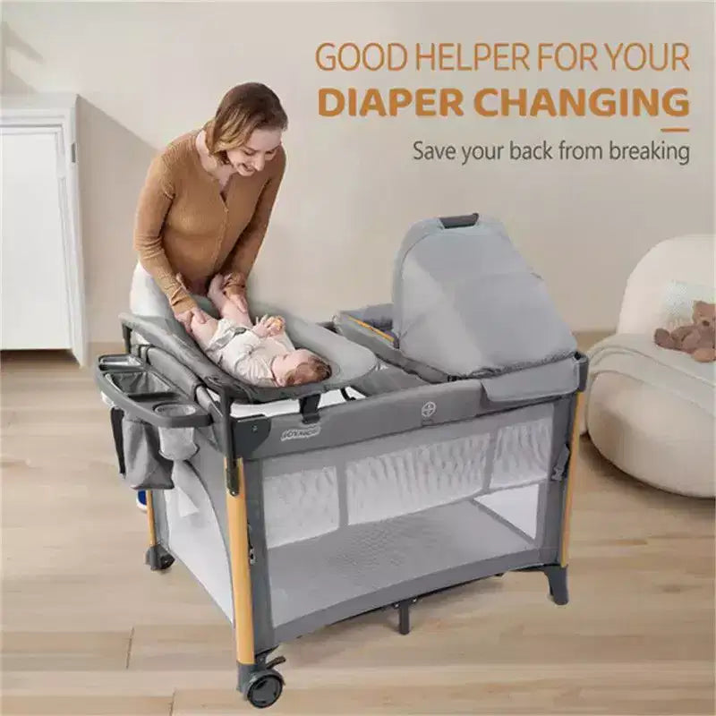 Karl Home Culla per neonati 7 in 1, co-sleeping, centro nido tutto in uno, colore grigio, con fasciatoio