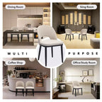 Set of 2 Modern Fabric Dining Chairs, Upholstered Side Chairs with Curved Backrest & Wood Legs, Comfortable Seating for Dining Room Kitchen