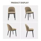 Set of 2 Modern Fabric Dining Chairs, Upholstered Side Chairs with Curved Backrest & Wood Legs, Comfortable Seating for Dining Room Kitchen