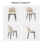 Set of 2 Modern Fabric Dining Chairs, Upholstered Side Chairs with Curved Backrest & Wood Legs, Comfortable Seating for Dining Room Kitchen
