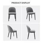 Set of 2 Modern Fabric Dining Chairs, Upholstered Side Chairs with Curved Backrest & Wood Legs, Comfortable Seating for Dining Room Kitchen