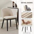 Set of 2 Modern Fabric Dining Chairs, Upholstered Side Chairs with Curved Backrest & Wood Legs, Comfortable Seating for Dining Room Kitchen