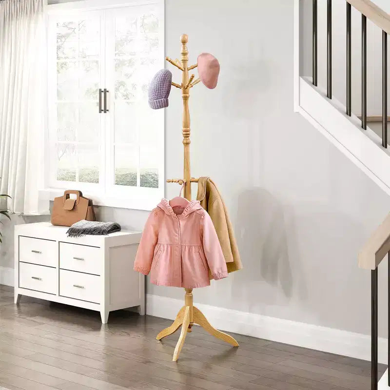 Appendiabiti in legno massello 72" con 10 ganci, organizer a 3 livelli per l'ingresso