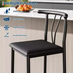Modern Comfort Bar Stools Set of 2/ 4  25 Inch Counter Height Chairs with Backrest & Footrest, Upholstered Faux Leather, for Kitchen Island, Dining