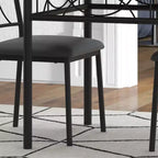 3-Piece Dining Room Table Set for 2, Industrial Wooden Kitchen Table and 2 PU Leather Padded Chairs with Metal Frame for Small Space, Apartment
