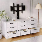 9 Drawer Dresser TV Stand with Mount for 32-85 in TVs, Modern Entertainment Center with Drawers, Media Console Table for Bedroom Living Room