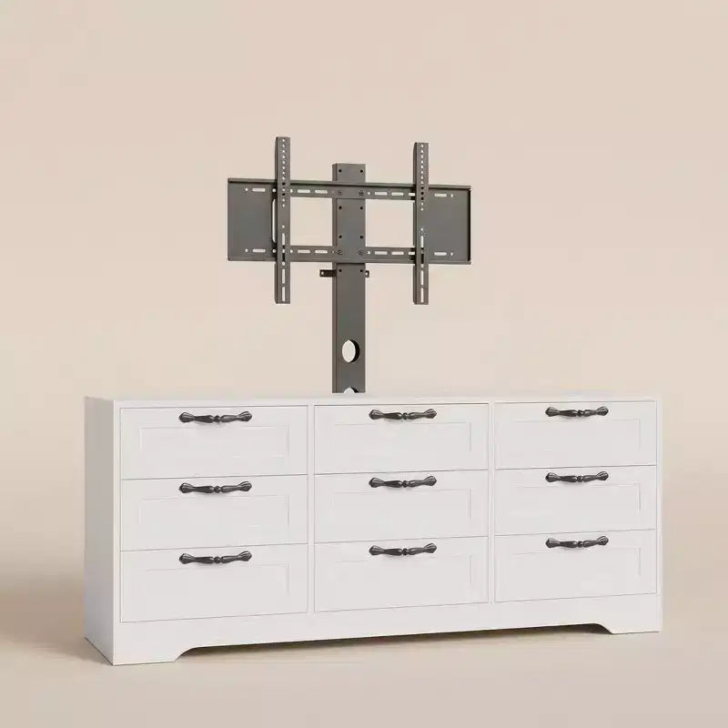 9 Drawer Dresser TV Stand with Mount for 32-85 in TVs, Modern Entertainment Center with Drawers, Media Console Table for Bedroom Living Room