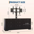 9 Drawer Dresser TV Stand with Mount for 32-85 in TVs, Modern Entertainment Center with Drawers, Media Console Table for Bedroom Living Room