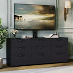 9 Drawer Dresser TV Stand with Mount for 32-85 in TVs, Modern Entertainment Center with Drawers, Media Console Table for Bedroom Living Room