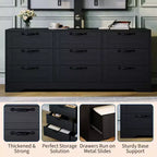 9 Drawer Dresser TV Stand with Mount for 32-85 in TVs, Modern Entertainment Center with Drawers, Media Console Table for Bedroom Living Room