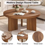 COZONY 33.4 Inch Small Round Coffee Table with Thick Top Fluted Legs Accent Center Table for Living Room Bedroom, Easy Assembly