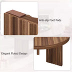 COZONY 33.4 Inch Small Round Coffee Table with Thick Top Fluted Legs Accent Center Table for Living Room Bedroom, Easy Assembly