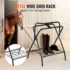VIYET 31.5 2-Pack Folding Saddle Rack, Heavy-Duty Steel Freestanding, Portable Blanket Holder for English/Western Saddles Tack Storage, Black