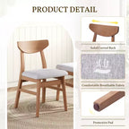 GDFStudio Maddox 4 Piece Modern Chairs with Curved Wood Backrest & Gray Fabric Seat