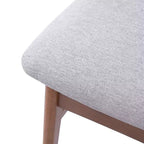 GDFStudio Maddox 4 Piece Modern Chairs with Curved Wood Backrest & Gray Fabric Seat