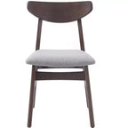 GDFStudio Maddox 4 Piece Modern Chairs with Curved Wood Backrest & Gray Fabric Seat