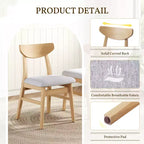 GDFStudio Maddox 4 Piece Modern Chairs with Curved Wood Backrest & Gray Fabric Seat