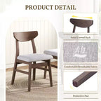 GDFStudio Maddox 4 Piece Modern Chairs with Curved Wood Backrest & Gray Fabric Seat