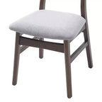 GDFStudio Maddox 4 Piece Modern Chairs with Curved Wood Backrest & Gray Fabric Seat