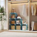 Modular 6-Cube Wire Grid Storage Organizer, Metal Closet Shelving Unit Cubes, Open Storage Cabinetfor Entryway, Bedroom, Living Room, Office