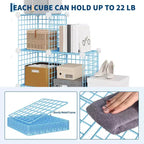 Modular 6-Cube Wire Grid Storage Organizer, Metal Closet Shelving Unit Cubes, Open Storage Cabinetfor Entryway, Bedroom, Living Room, Office