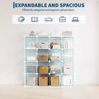 Modular 6-Cube Wire Grid Storage Organizer, Metal Closet Shelving Unit Cubes, Open Storage Cabinetfor Entryway, Bedroom, Living Room, Office