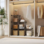 Modular 6-Cube Wire Grid Storage Organizer, Metal Closet Shelving Unit Cubes, Open Storage Cabinetfor Entryway, Bedroom, Living Room, Office