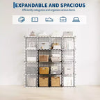 Modular 6-Cube Wire Grid Storage Organizer, Metal Closet Shelving Unit Cubes, Open Storage Cabinetfor Entryway, Bedroom, Living Room, Office