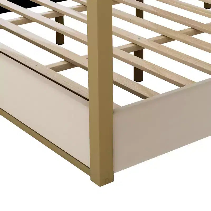 Letto a baldacchino moderno Luxystar King Size con testiera imbottita e struttura in metallo