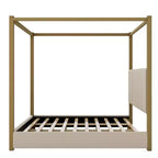 Letto a baldacchino moderno Luxystar King Size con testiera imbottita e struttura in metallo