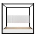 Letto a baldacchino moderno Luxystar King Size con testiera imbottita e struttura in metallo