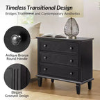 Comodino Teodosia con 3 cassetti - Set da 2 | Hulala Home - NERO