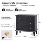 Comodino Teodosia con 3 cassetti - Set da 2 | Hulala Home - NERO