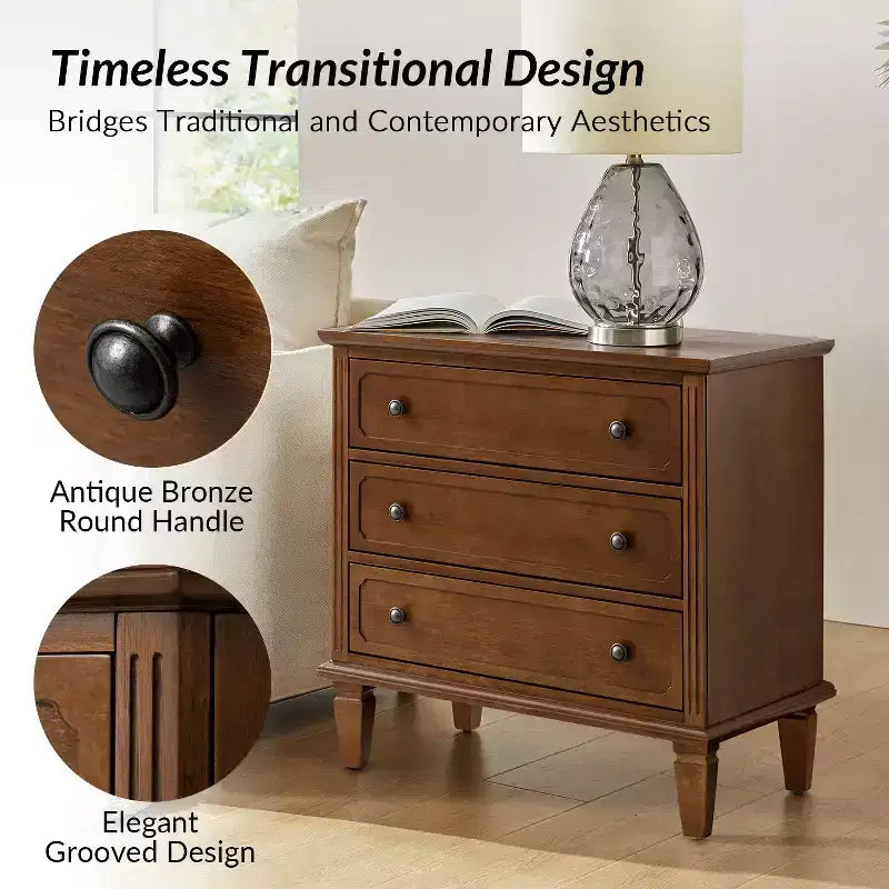 Comodino Teodosia con 3 cassetti - Set da 2 | Hulala Home - NERO