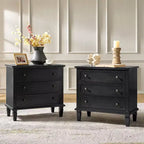 Comodino Teodosia con 3 cassetti - Set da 2 | Hulala Home - NERO