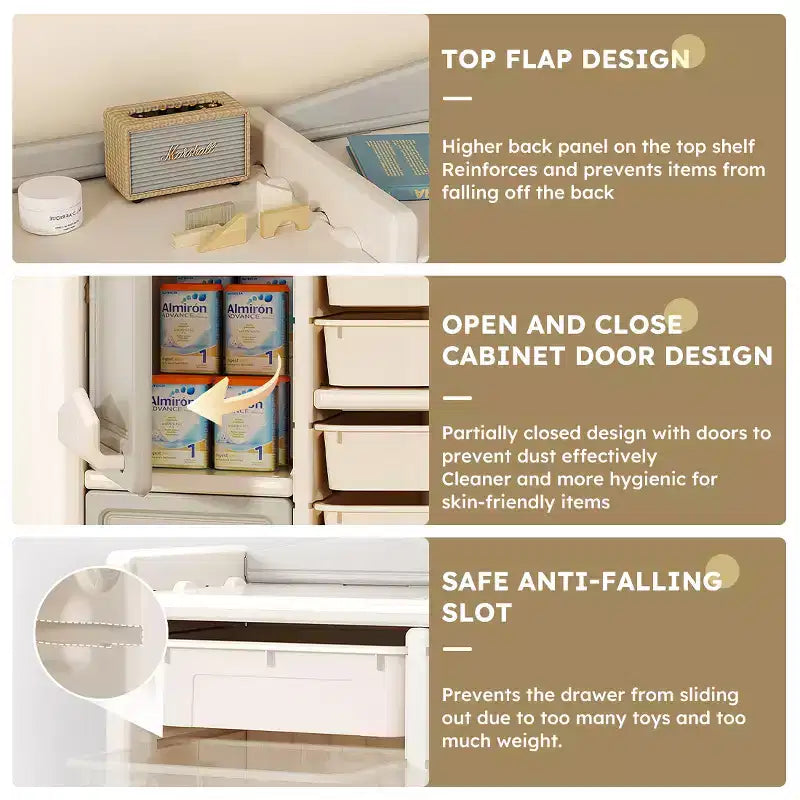 Kids Toy Storage Cabinet, Enhances Self-care, Saves Space, Easy to Clean, Multifunctional & Eco-Friendly