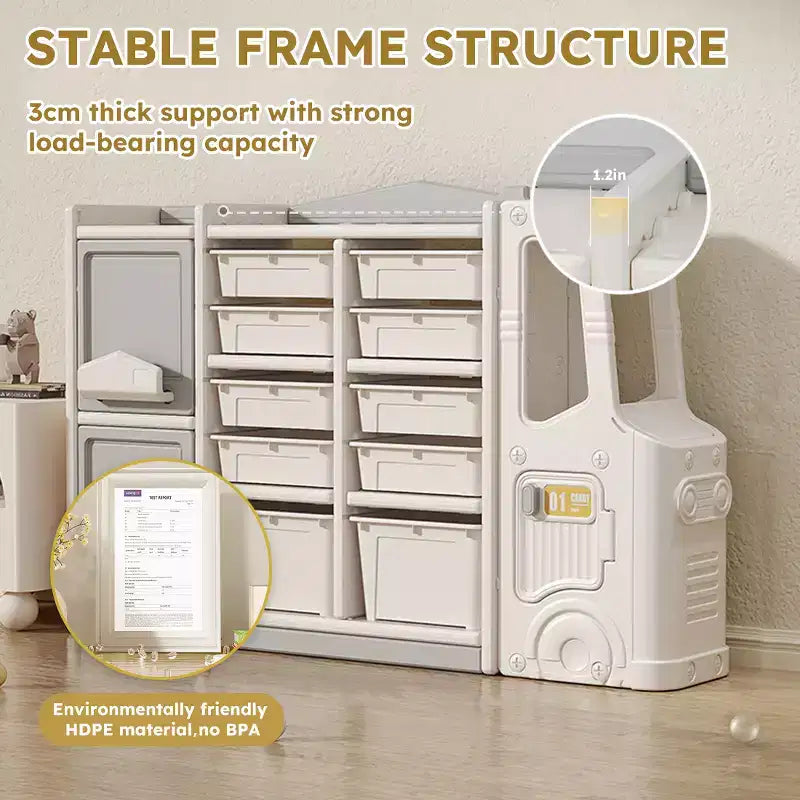 Kids Toy Storage Cabinet, Enhances Self-care, Saves Space, Easy to Clean, Multifunctional & Eco-Friendly