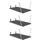 Suncast 3 Pack Vertical Shed Shelf Space Saving Hanging Outdoor Storage, Black