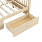 Letto a baldacchino rustico in legno Polibi con cassetti portaoggetti