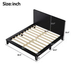 Whisen Full Platform Bed & Bed Frame with Headboard & Wood Slat Support