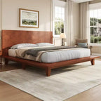Whisen Full Platform Bed & Bed Frame with Headboard & Wood Slat Support