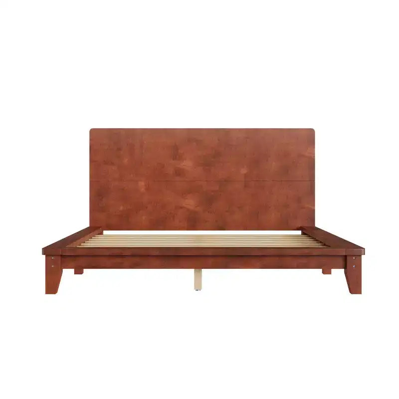Whisen Full Platform Bed & Bed Frame with Headboard & Wood Slat Support