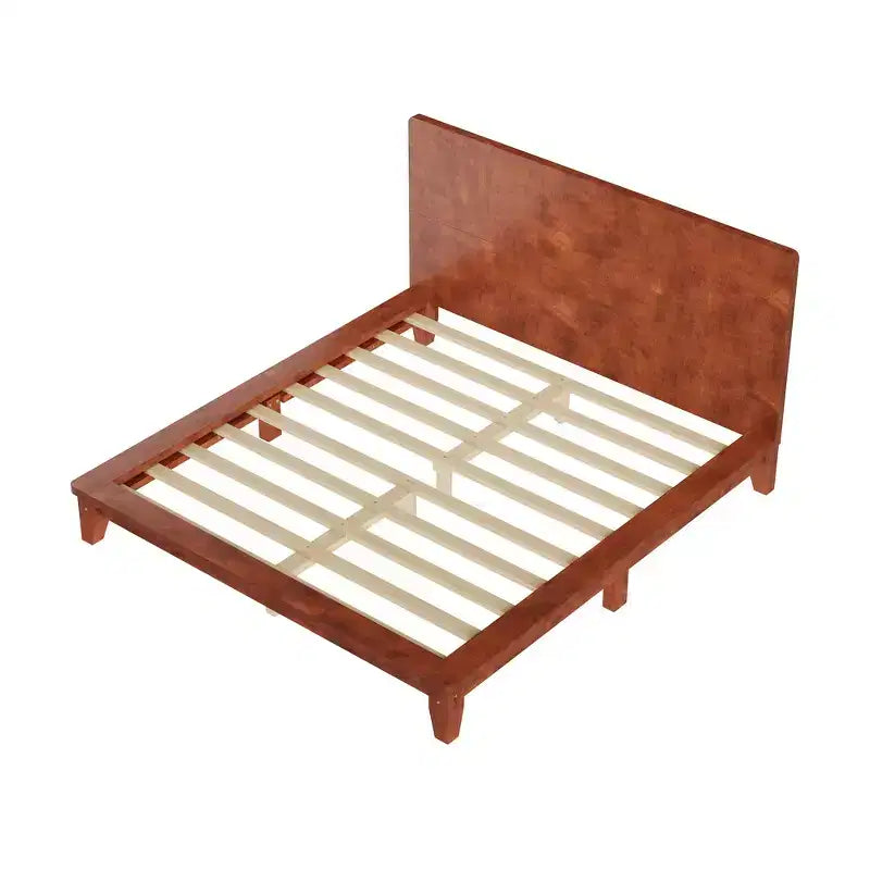Whisen Full Platform Bed & Bed Frame with Headboard & Wood Slat Support