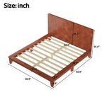 Whisen Full Platform Bed & Bed Frame with Headboard & Wood Slat Support